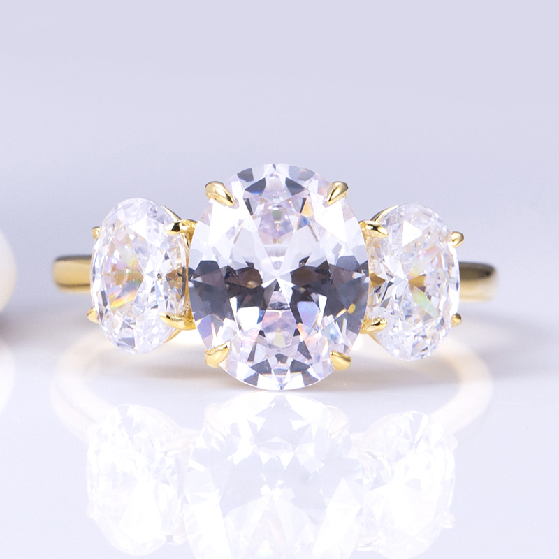 Grand Oval Diamond Trilogy Ring