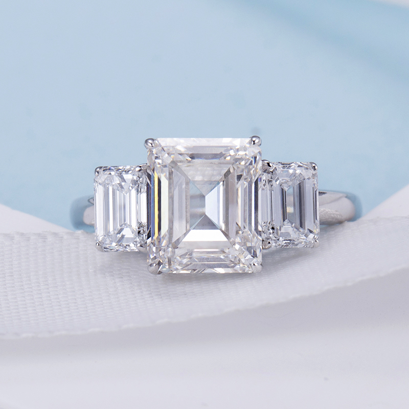 Classic Emerald-Cut Trilogy Ring