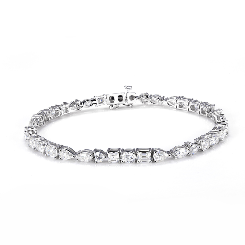 Mixed-Cut Diamond Line Bracelet