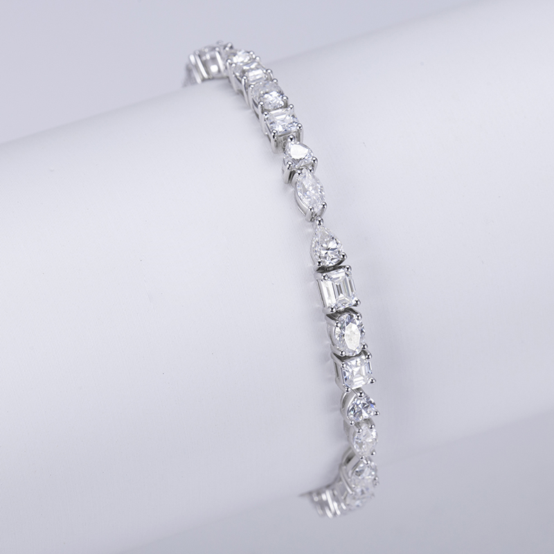 Mixed-Cut Diamond Line Bracelet, view 2