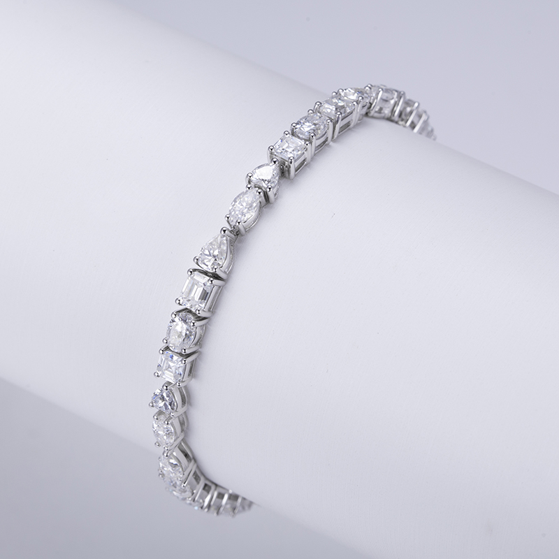 Mixed-Cut Diamond Line Bracelet, view 3